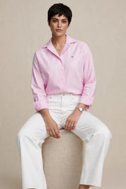 Chemise Rose Pastel à Manches Longues