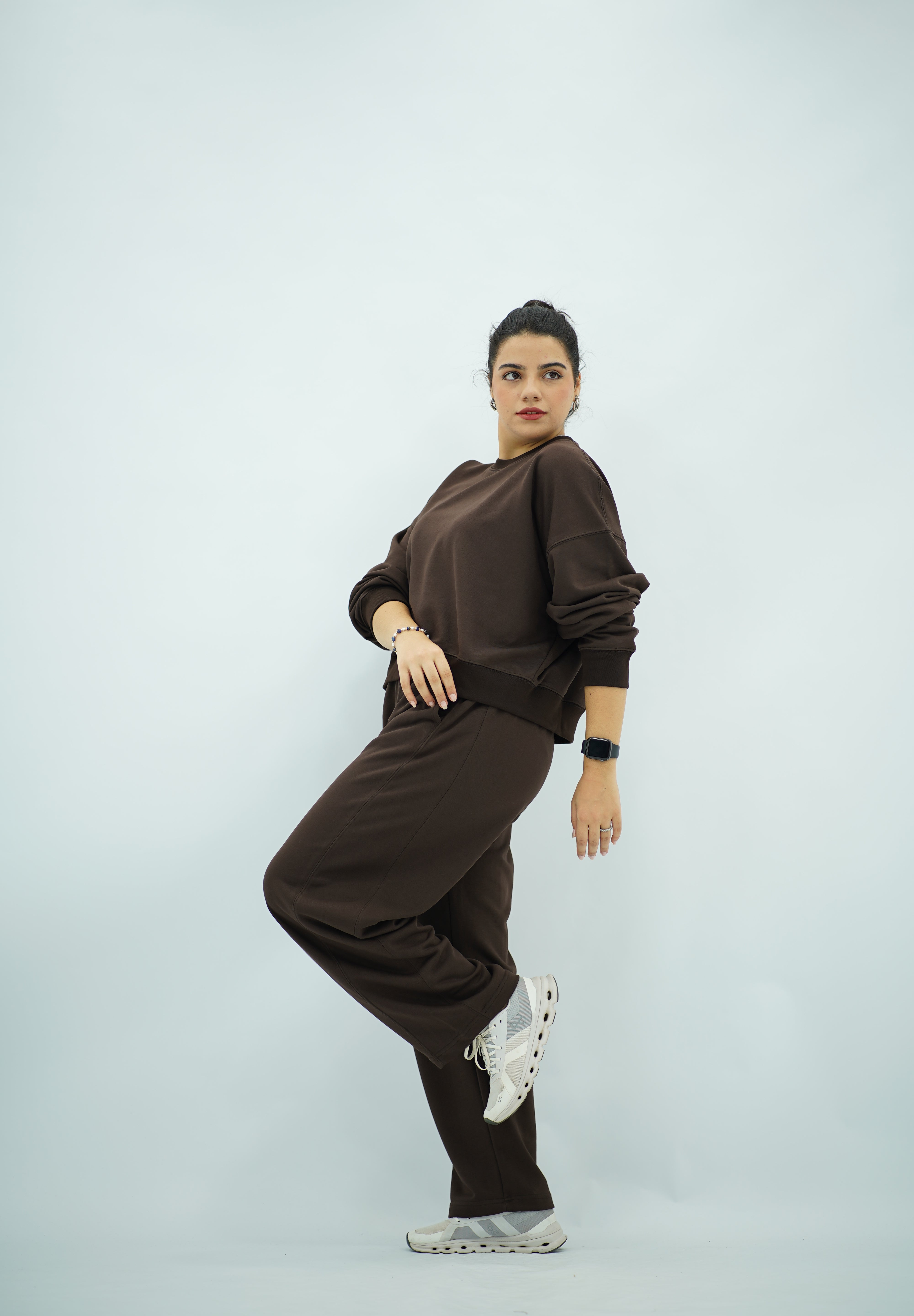 Ensemble casual minimaliste marron