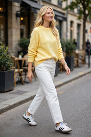 Pull en maille jaune 💛
