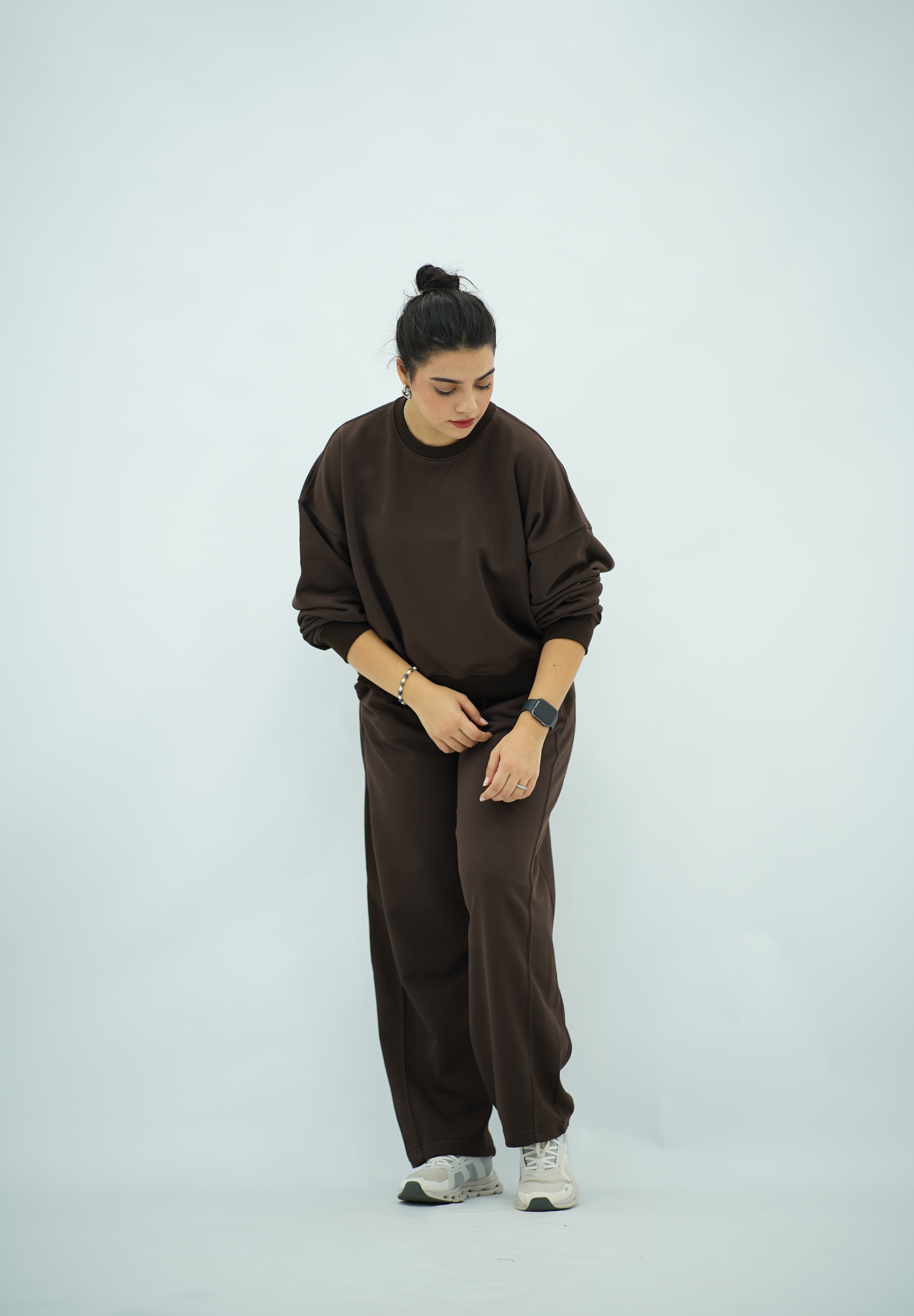 Ensemble casual minimaliste marron