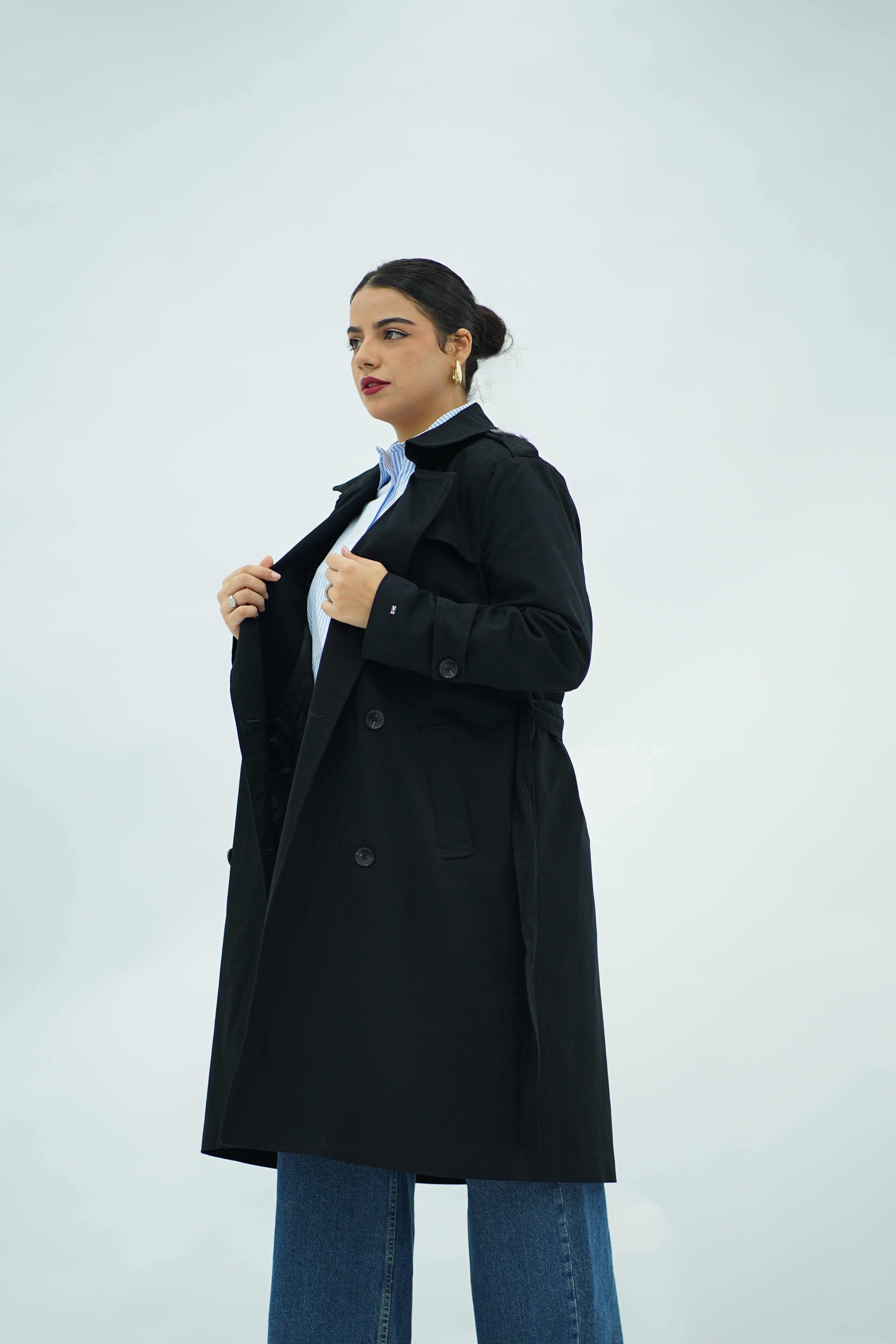 Trench-coat Long Noir