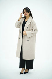 Manteau Long Oversize en Laine - Beige Clair